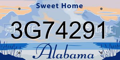3G74291 Alabama License Plate