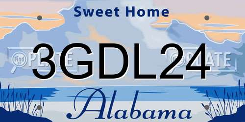 3GDL24 Alabama License Plate