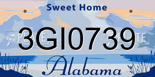 3GI0739 Alabama License Plate