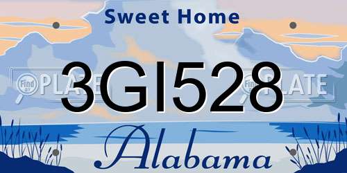3GI528 Alabama License Plate