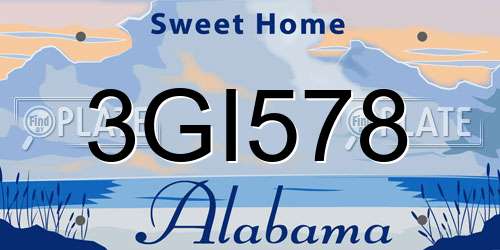 3GI578 Alabama License Plate