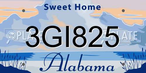 3GI825 Alabama License Plate