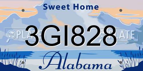 3GI828 Alabama License Plate