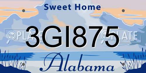 3GI875 Alabama License Plate