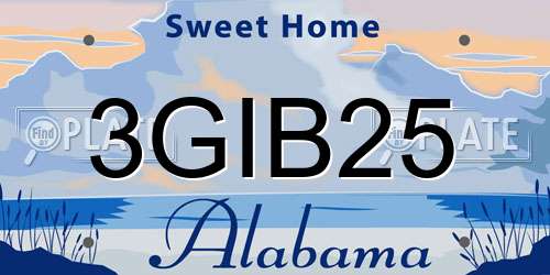 3GIB25 Alabama License Plate