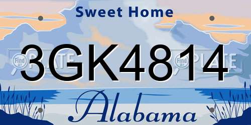 3GK4814 Alabama License Plate