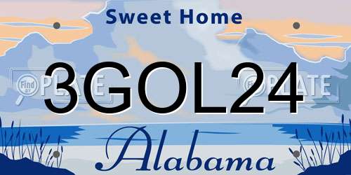 3GOL24 Alabama License Plate