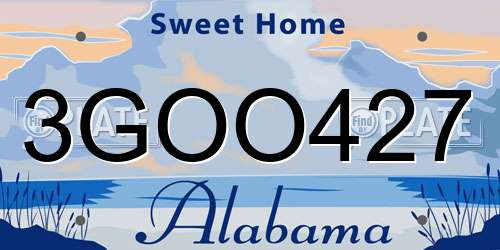 3GOO427 Alabama License Plate