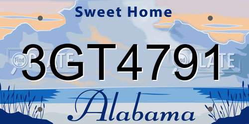 3GT4791 Alabama License Plate