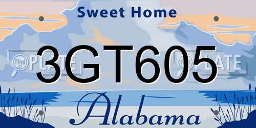 3GT605 Alabama License Plate