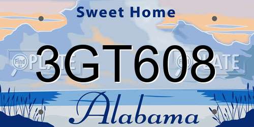 3GT608 Alabama License Plate