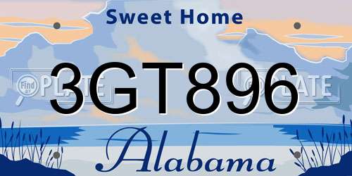 3GT896 Alabama License Plate