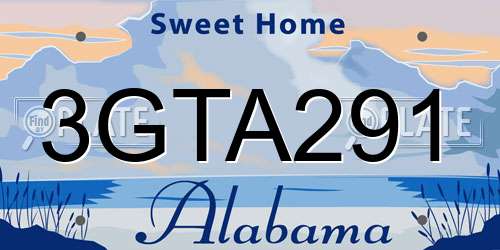 3GTA291 Alabama License Plate