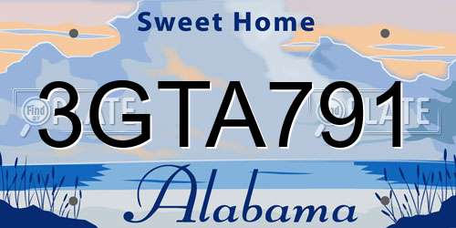 3GTA791 Alabama License Plate