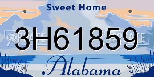 3H61859 Alabama License Plate