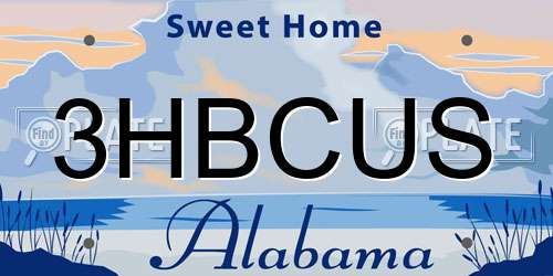 3HBCUS Alabama License Plate