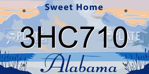 3HC710 Alabama License Plate