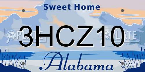 3HCZ10 Alabama License Plate