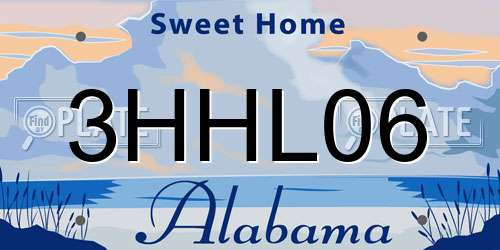 3HHL06 Alabama License Plate