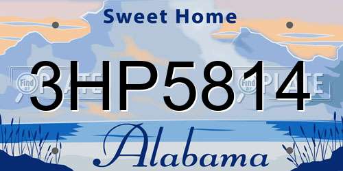 3HP5814 Alabama License Plate