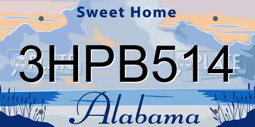 3HPB514 Alabama License Plate