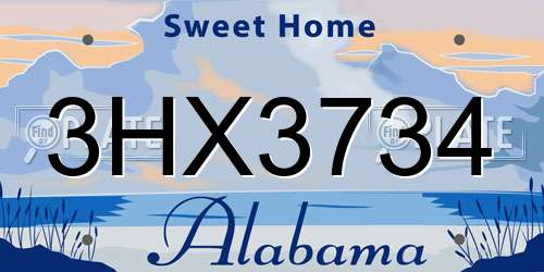 3HX3734 Alabama License Plate