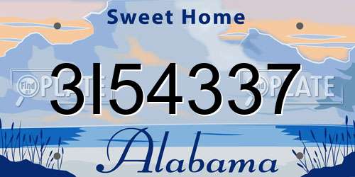 3I54337 Alabama License Plate