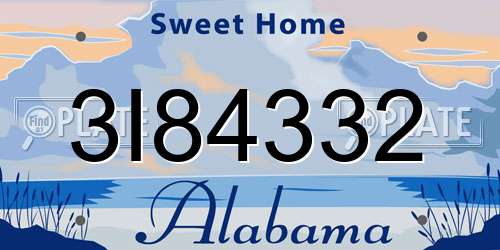 3I84332 Alabama License Plate