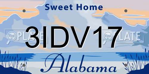 3IDV17 Alabama License Plate