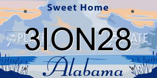 3ION28 Alabama License Plate