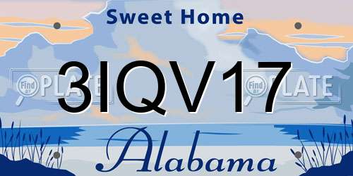 3IQV17 Alabama License Plate