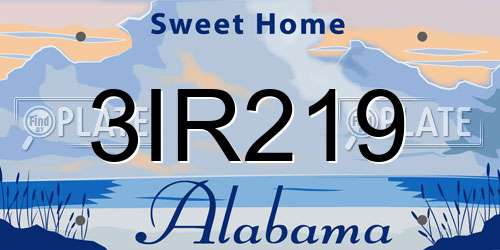 3IR219 Alabama License Plate