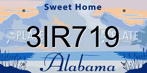 3IR719 Alabama License Plate