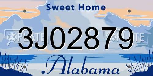 3J02879 Alabama License Plate