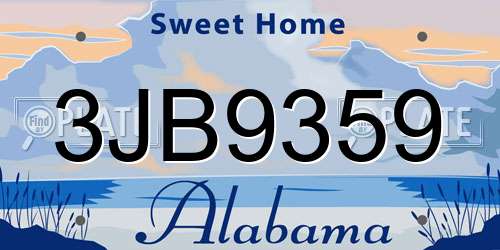 3JB9359 Alabama License Plate