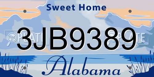 3JB9389 Alabama License Plate
