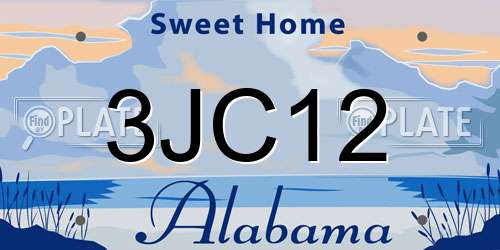 3JC12 Alabama License Plate