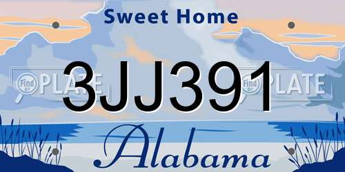 3JJ391 Alabama License Plate