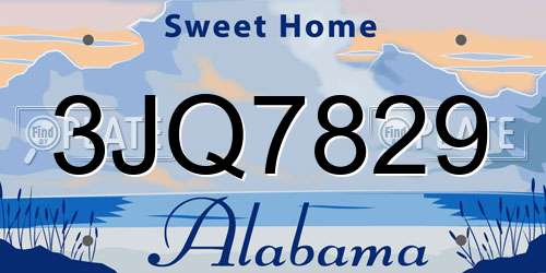3JQ7829 Alabama License Plate