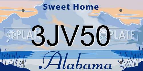 3JV50 Alabama License Plate