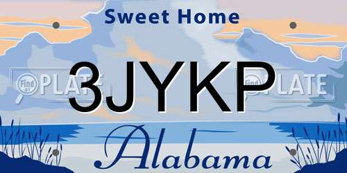 3JYKP Alabama License Plate