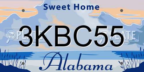 3KBC55 Alabama License Plate