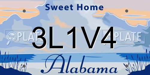 3L1V4 Alabama License Plate