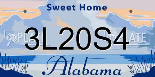 3L20S4 Alabama License Plate