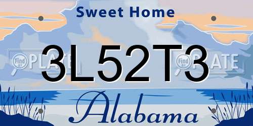3L52T3 Alabama License Plate