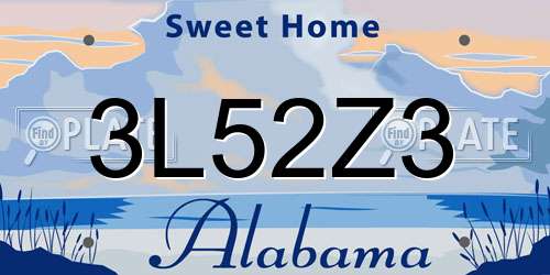 3L52Z3 Alabama License Plate