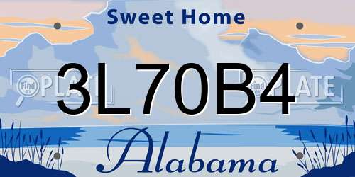 3L70B4 Alabama License Plate