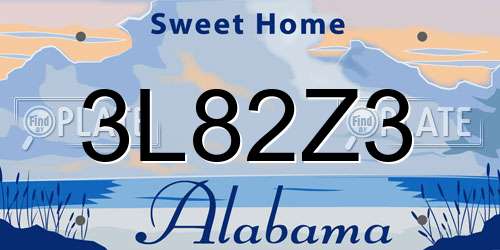 3L82Z3 Alabama License Plate