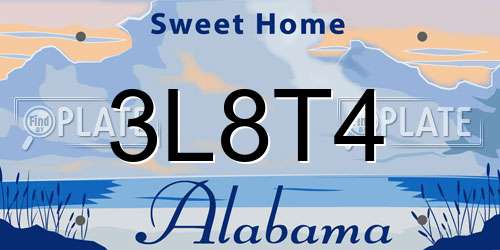 3L8T4 Alabama License Plate