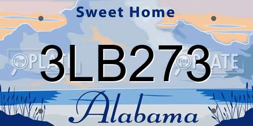 3LB273 Alabama License Plate